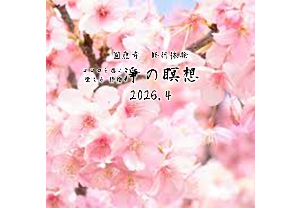 〜淨の瞑想(meditation)〜 ココロを磨く、整える 作務　2026.4